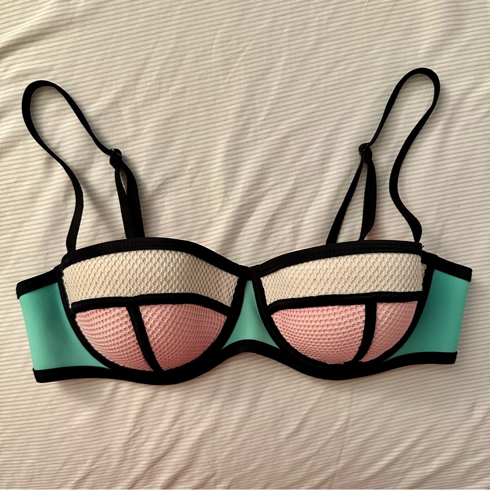 Triangl Color Block Neoprene Bikini Top